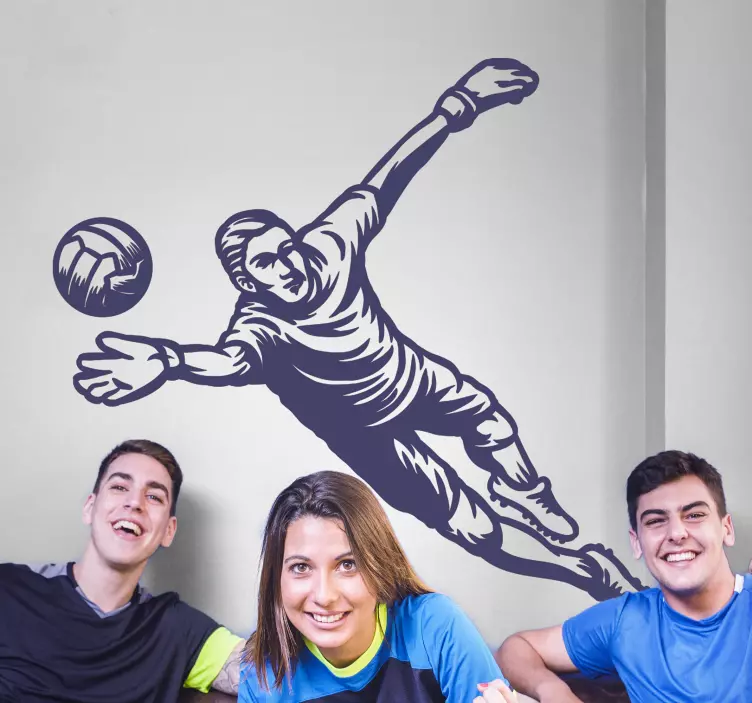 Nogometni golman zaustavio sportsku naljepnicu s loptom - TenStickers