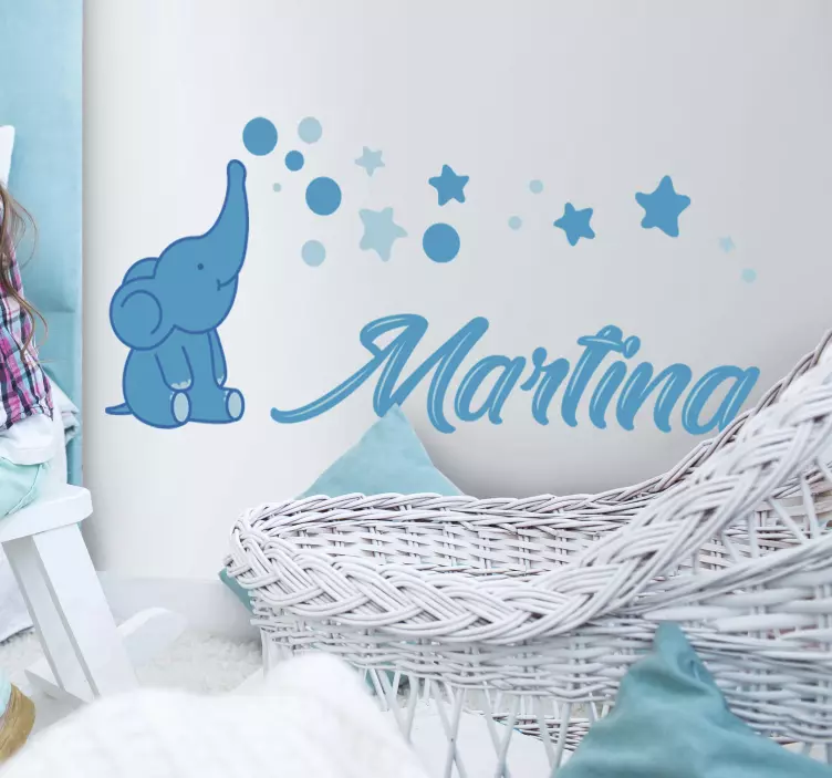 Naljepnica za ilustracije novorođenčeta slona - TenStickers