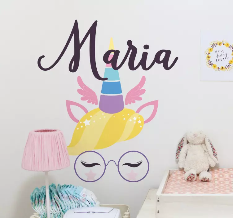 Oči jednoroga s imenima personaliziranom naljepnicom - TenStickers
