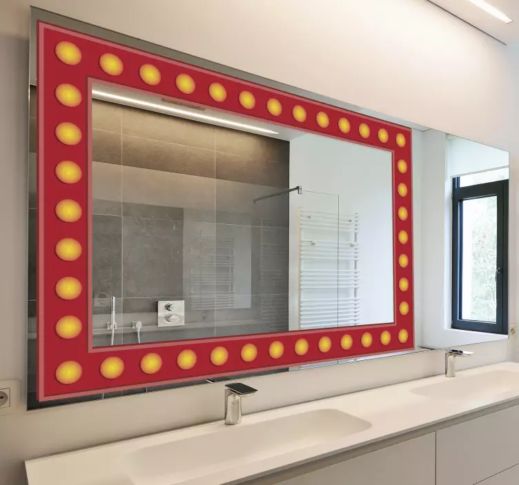 žarulje s efektom okvira ogledala naljepnica - TenStickers