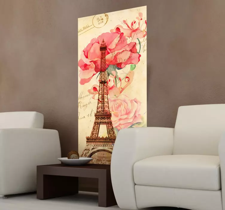 Paris eiffelov toranj vintage decal - TenStickers