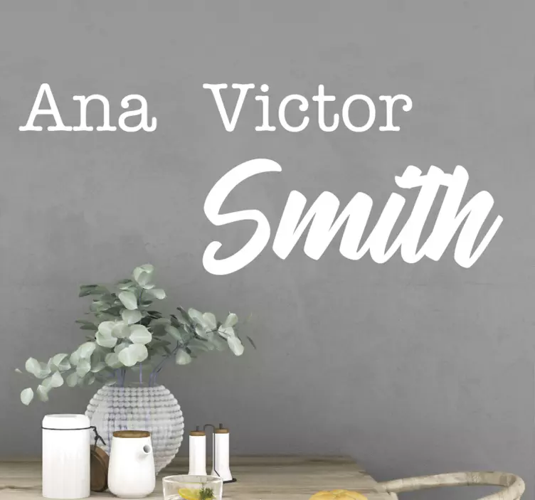 Naljepnica s vjenčanim imenima muža i žene - TenStickers