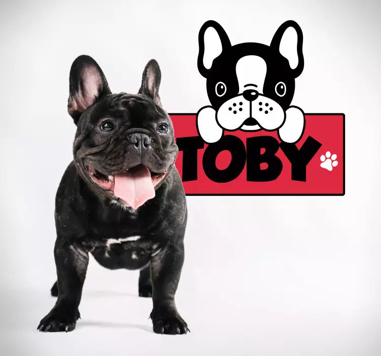 Personalizirana naljepnica zidova životinjskog buldoga - TenStickers