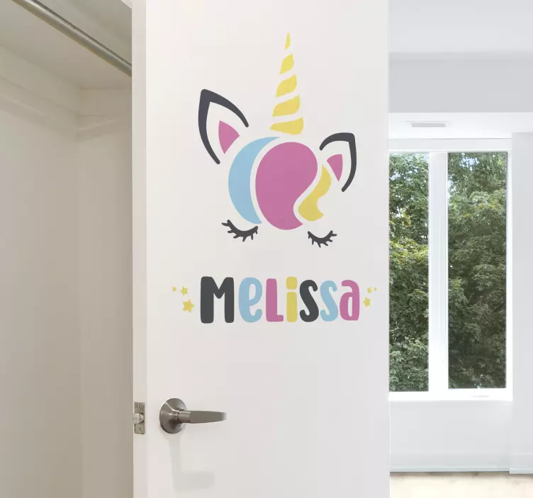 Personalizirana naljepnica s imenom jednoroga - TenStickers