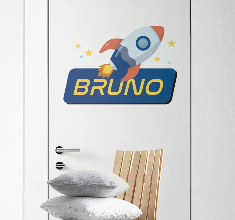 Personalizirana naljepnica s nazivom rakete na vratima - TenStickers