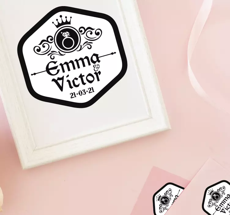 Personalizirana naljepnica za vjenčanje u paru - TenStickers