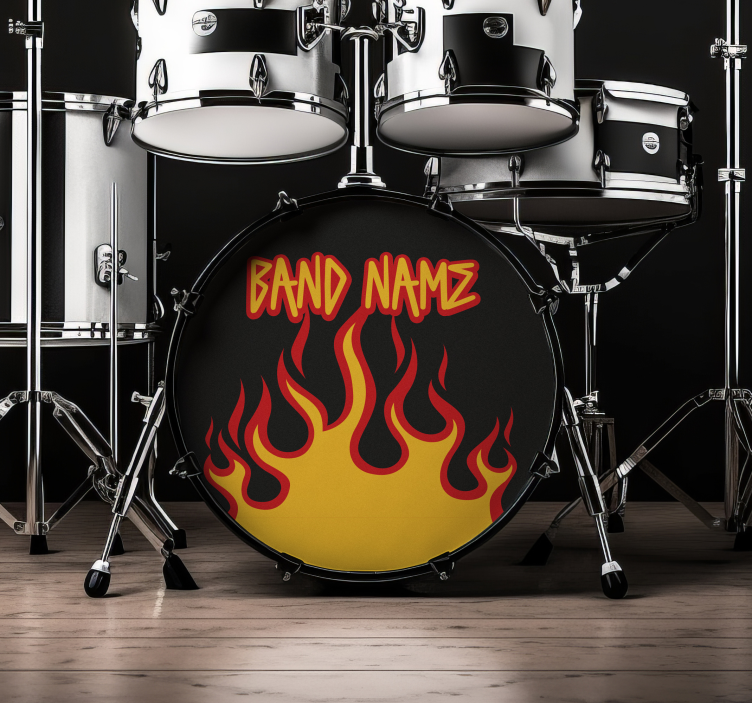 Personalizirane naljepnice flames bas bubanj - TenStickers
