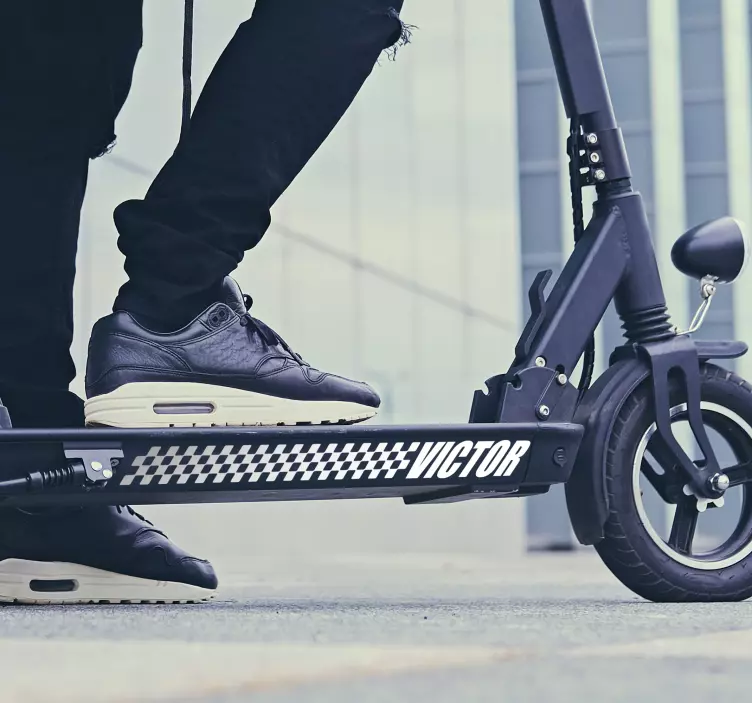 Personalizirane naljepnice patinet bandera utrka - TenStickers