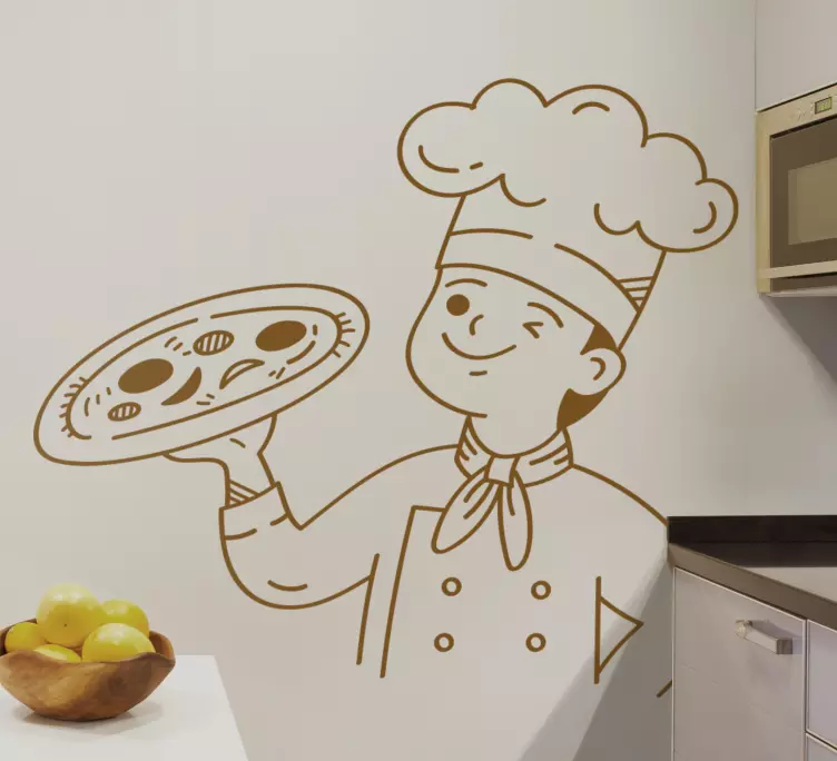 Pizzaïolo izrada zidne naljepnice za pizzu - TenStickers