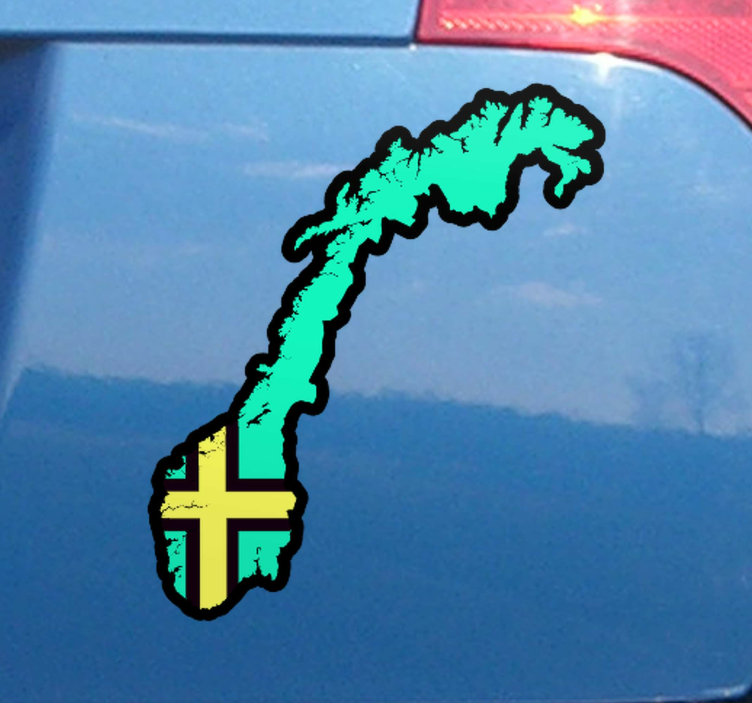 Plava karta norveške s naljepnicom automobila s zastavama - TenStickers