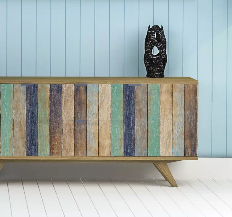 Plava naljepnica namještaja od drva - TenStickers