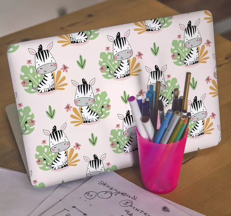 Prekrasna zebra za djecu skinove za prijenosna računala - TenStickers