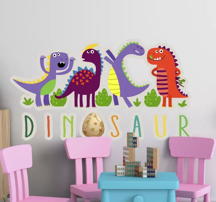 Prijatelji dinosaura posada dinosaura zidna naljepnica - TenStickers