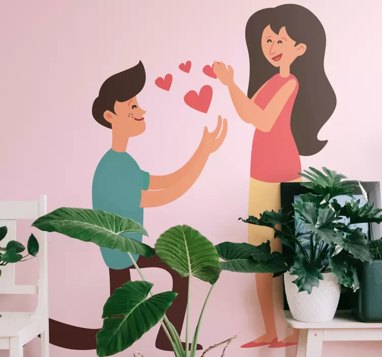 Prosidba s naljepnicom za vjenčanje u obliku srca - TenStickers