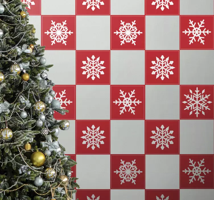 Naljepnica s crvenim pločicama na snijegu - TenStickers