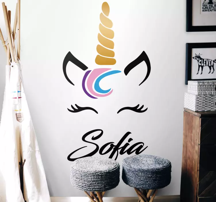 Prilagođena jednoroga personalizirana naljepnica - TenStickers