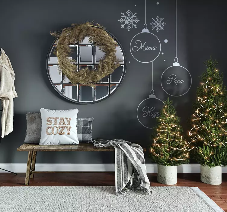 Prilagođena naljepnica božićnih kuglica - TenStickers