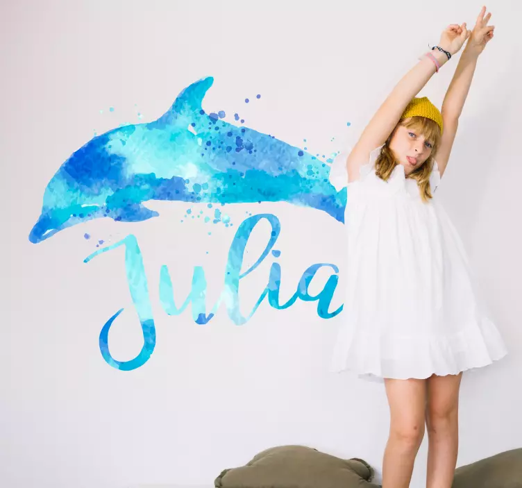 Naljepnica na zidu ribe tekstura dupina - TenStickers