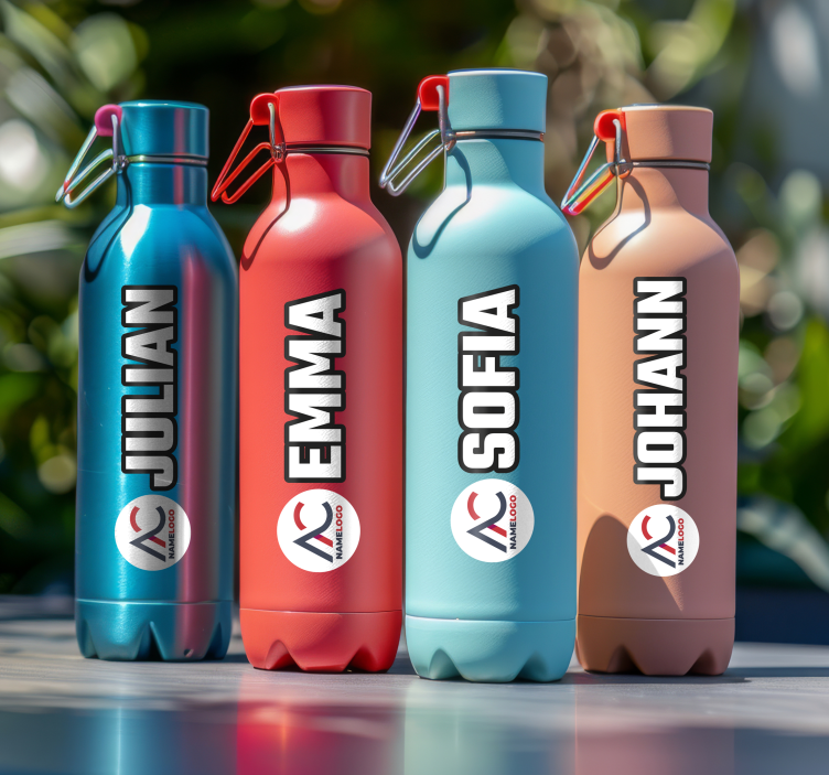 Prilagodljiva naljepnica bidon s imenom i slikom - TenStickers