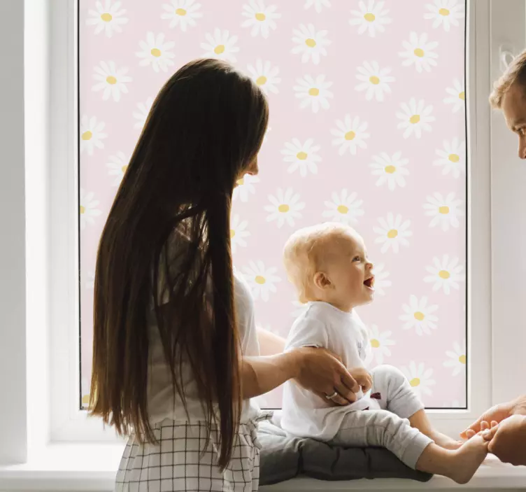 Naljepnica prozora s uzorkom cvijeta tratinčice - TenStickers