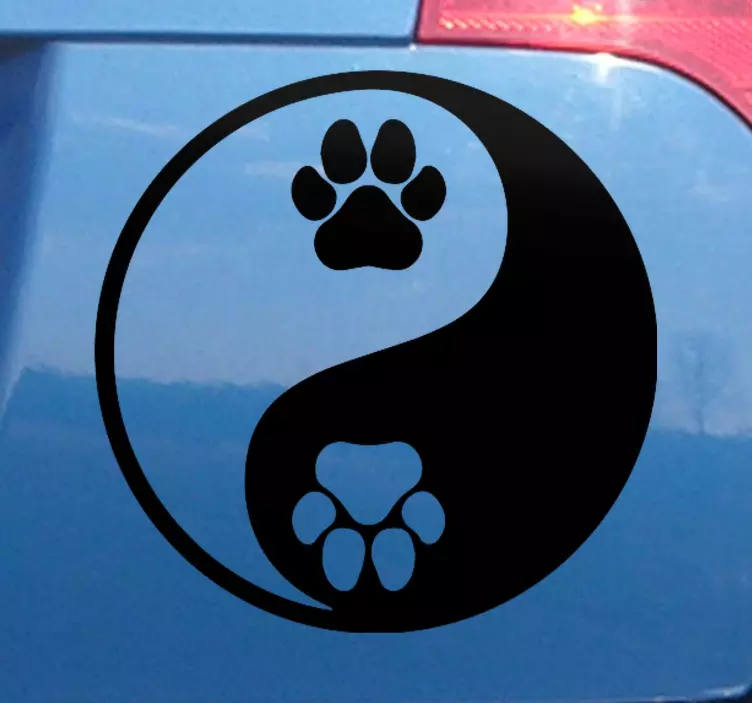 Naljepnica za pseću šapu yin yang automobila - TenStickers