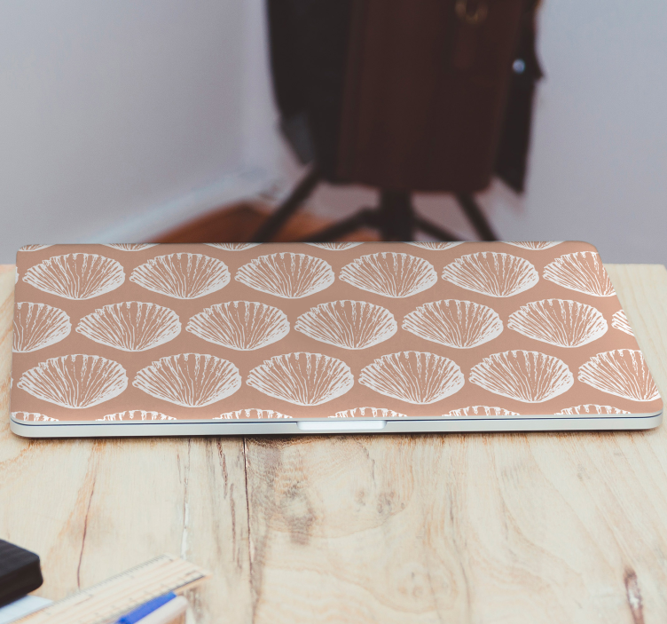 Retro uzorak školjki bež naljepnica presvlaka za laptop - TenStickers