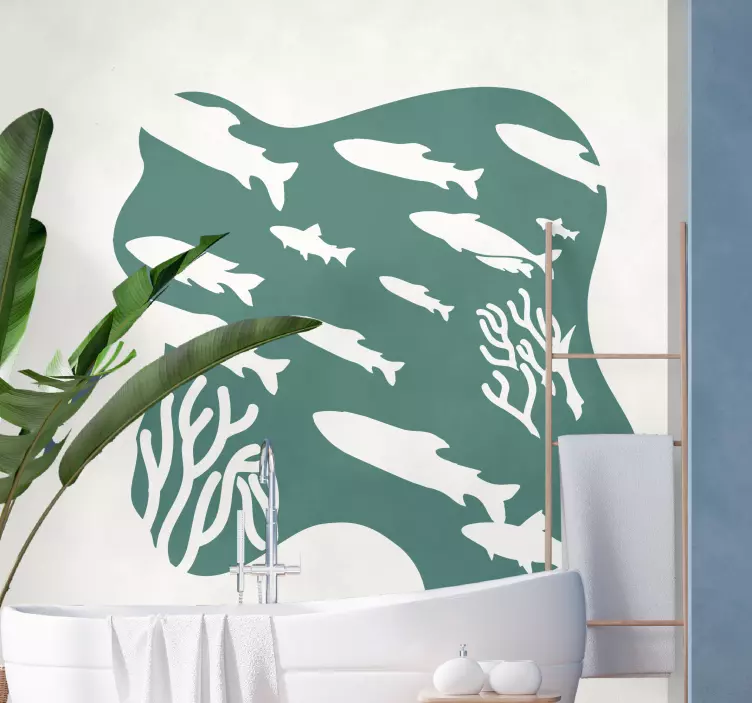 Naljepnica na zidu ribe riba zid - TenStickers
