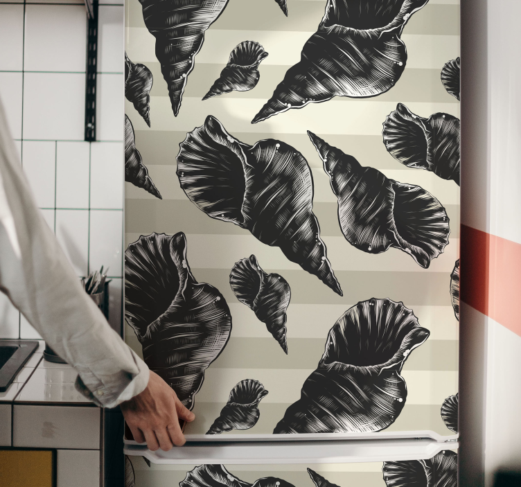 Ručno crtanje naljepnice hladnjaka školjke - TenStickers