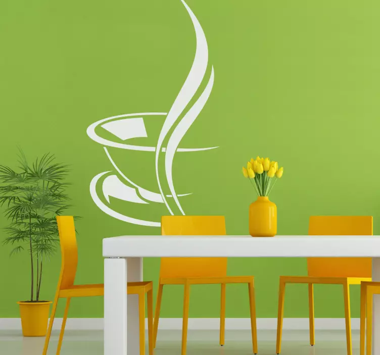 šalica kave kuhinjski dekolte - TenStickers