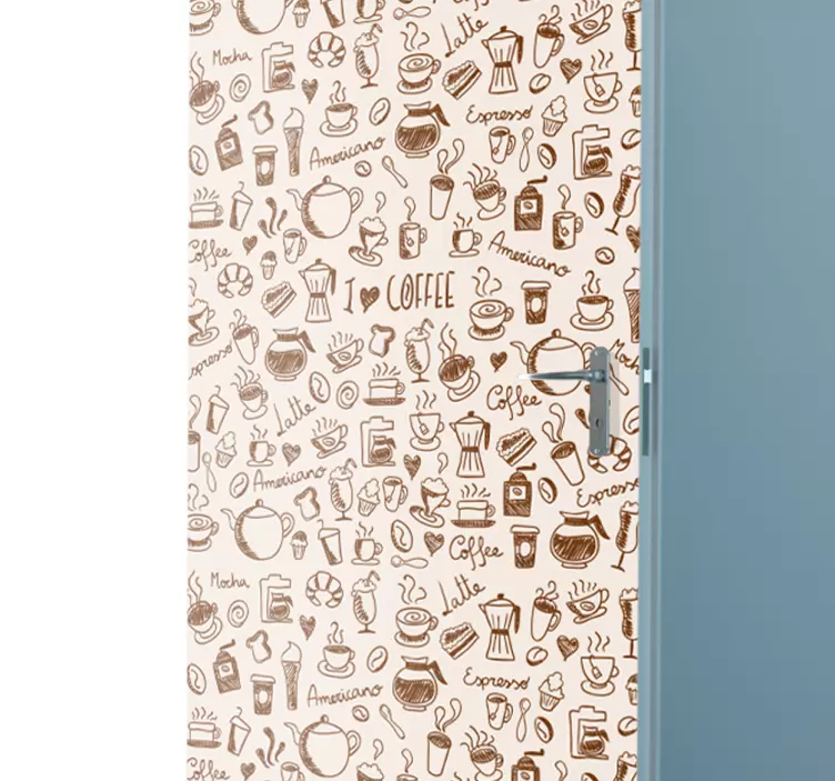 Naljepnica za šalice za kavu crta na vratima - TenStickers