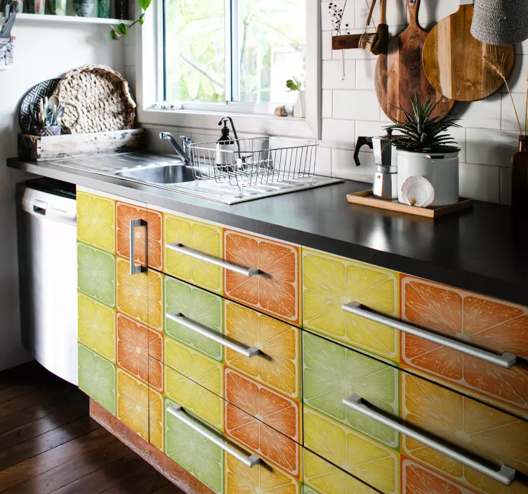 Naljepnica za namještaj šarene limunske teksture - TenStickers