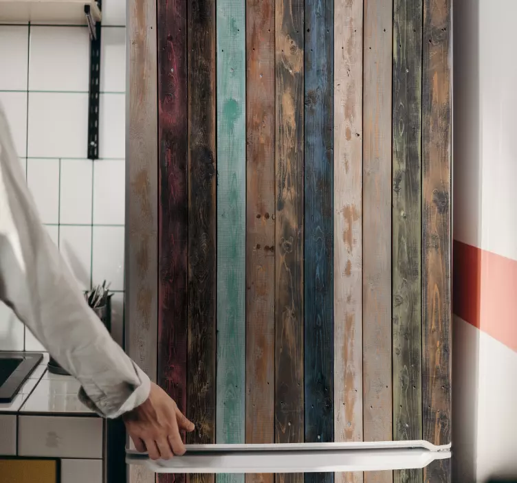 šarene obojene okomite daske naljepnica za hladnjak - TenStickers