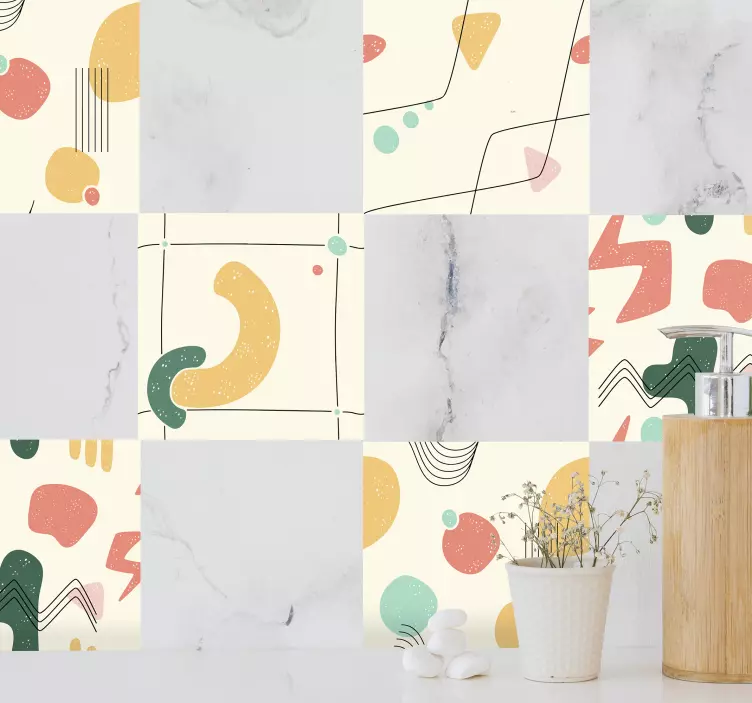 Sažetak u naljepnici pločica s uzorkom - TenStickers