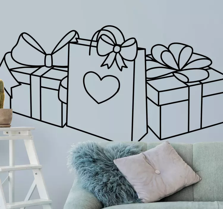 Set papirnatih poklon vrećica božićna naljepnica - TenStickers