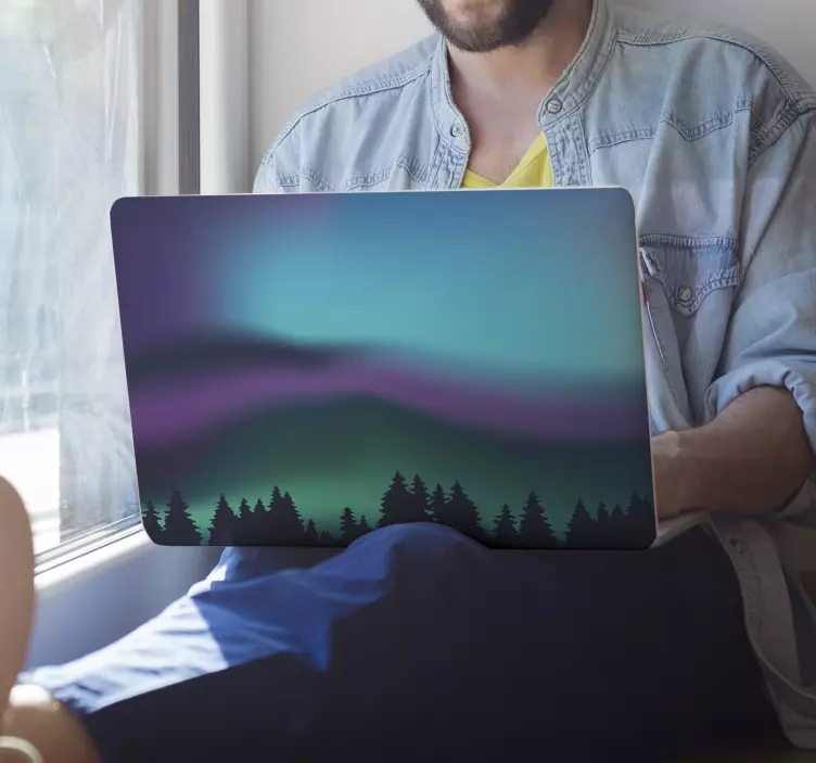 Naljepnica za prijenosno računalo sa sjevernim svjetlima - TenStickers