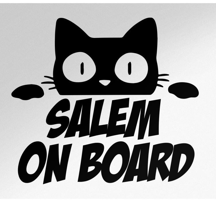 Preslatka jednobojna mačka koja viri na automobilu - TenStickers