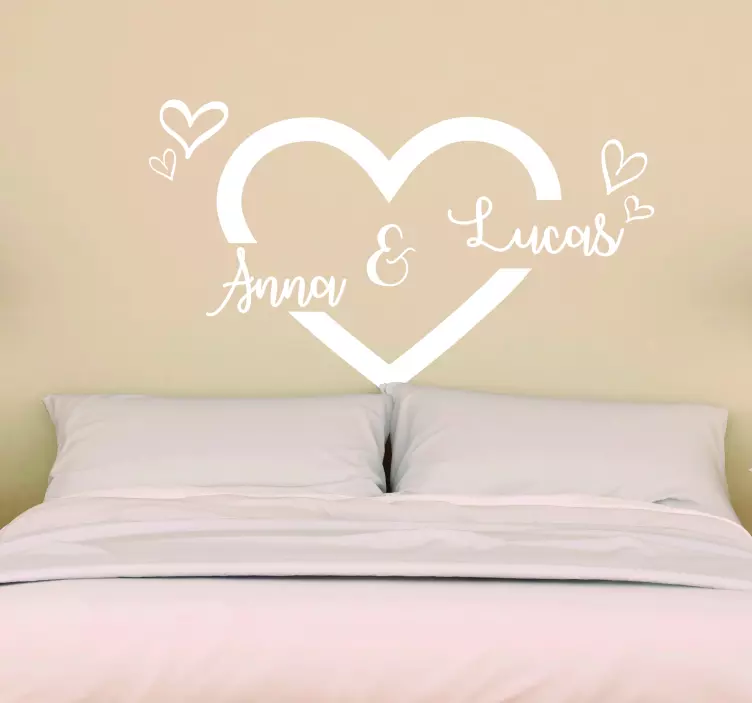 Naljepnica za srce s imenima za valentinovo - TenStickers