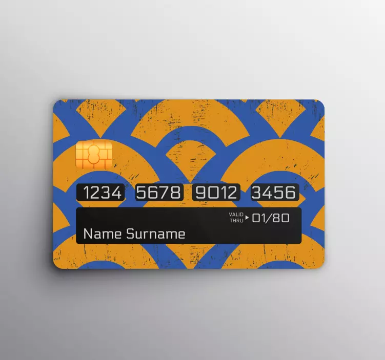 Stara šarena naljepnica s izblijedjelim uzorkom kreditne kartice - TenStickers
