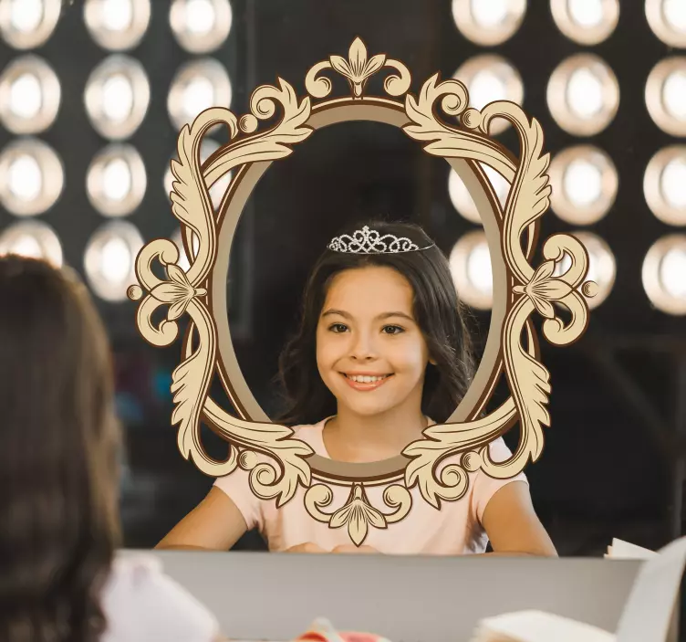 Naljepnica vintage ogledala s ovalnim okvirom - TenStickers