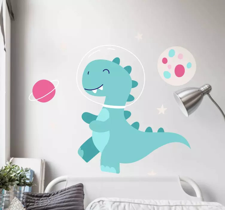 Naljepnica svemirski dinosaur i mjesec dinosaura - TenStickers