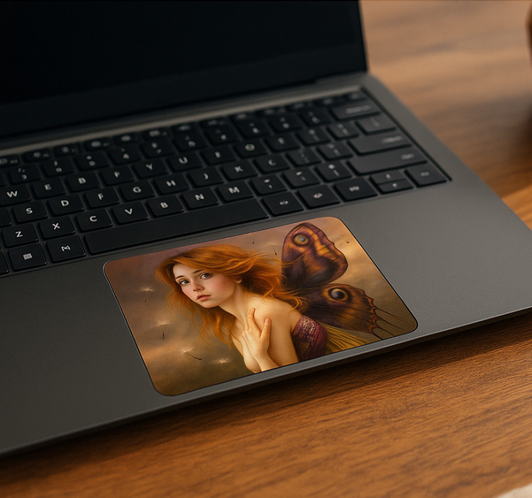 Touchpad naljepnica djevojka s plutajućim maslačcima - TenStickers