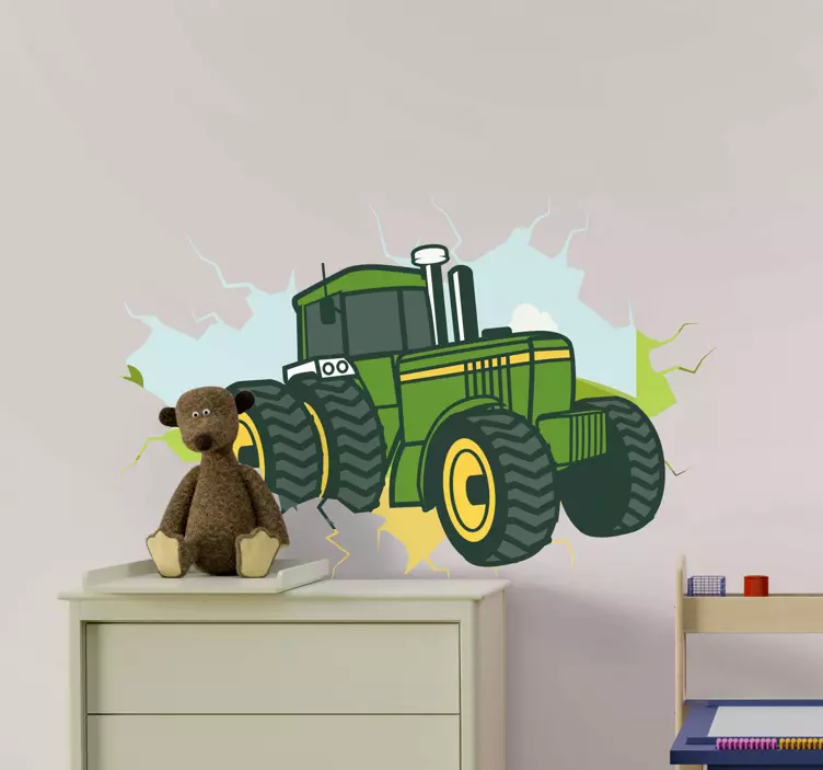 Naljepnica ilustracije traktora 3d john deere - TenStickers