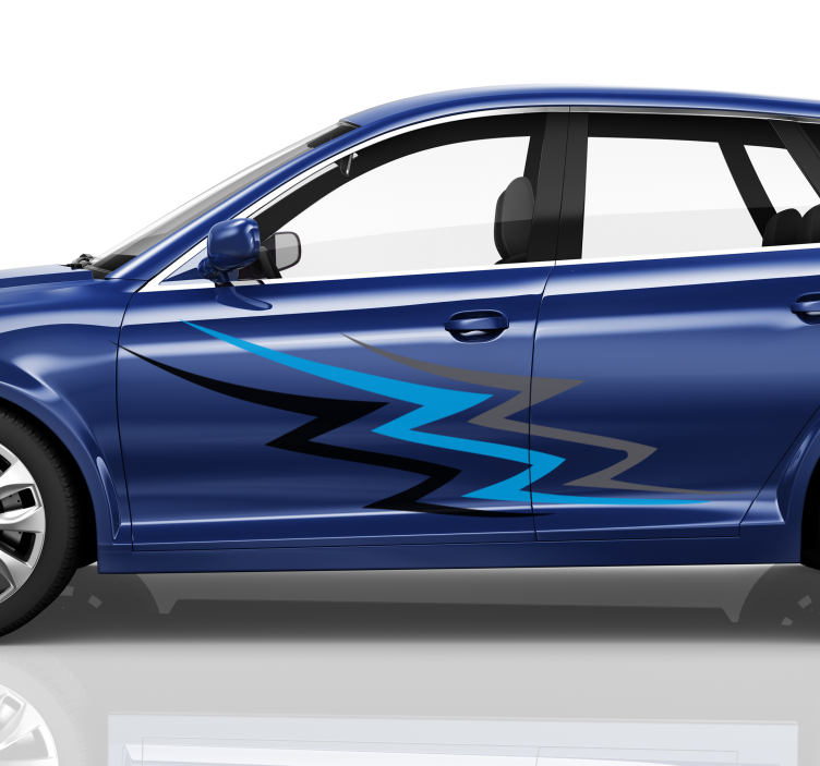 Naljepnica trkačkog automobila plava i siva - TenStickers