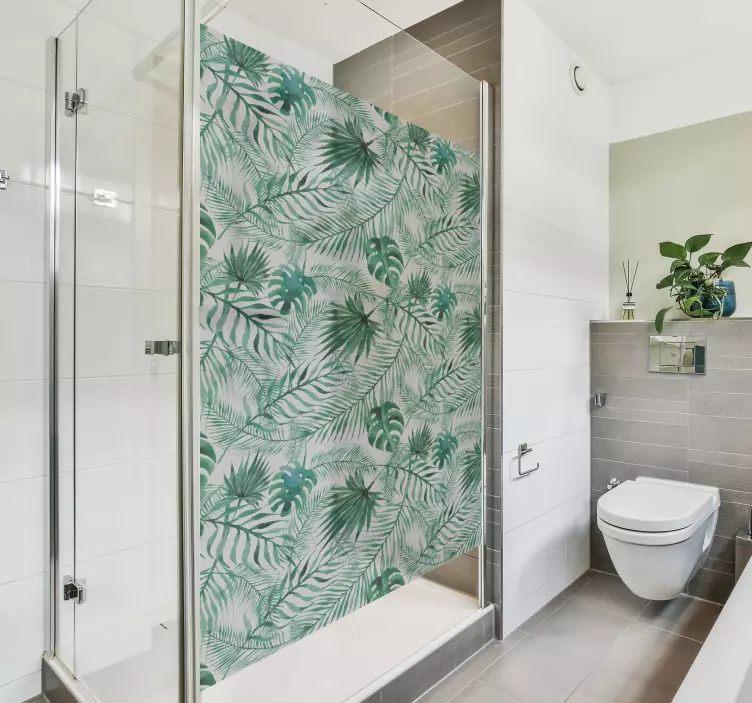 Tropske biljke tuš naljepnica - TenStickers