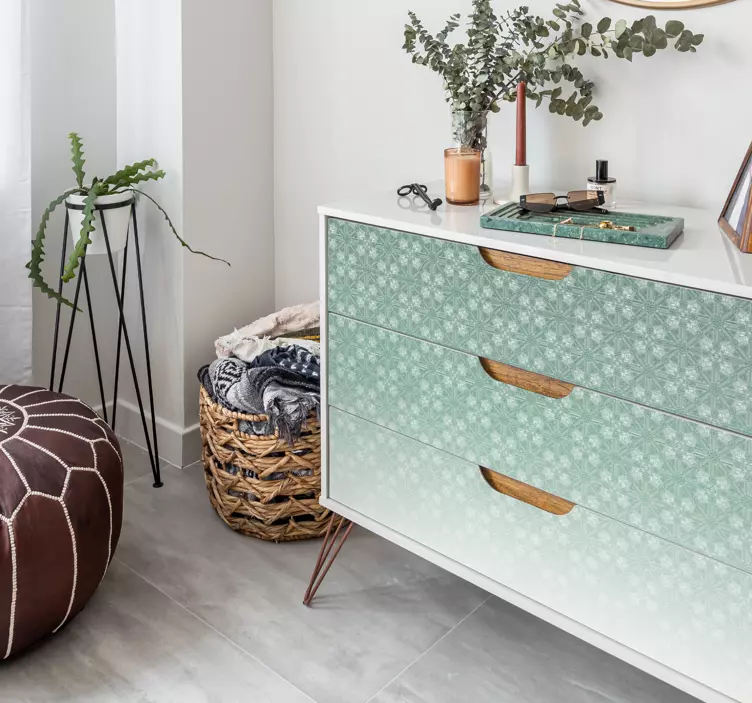 Naljepnice za namještaj cvjetni uzorak blijeđenja - TenStickers