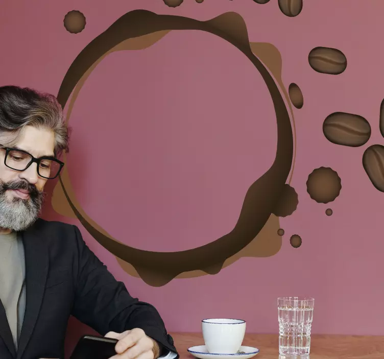 Ukrasna naljepnica dizajn mrlje od kave - TenStickers