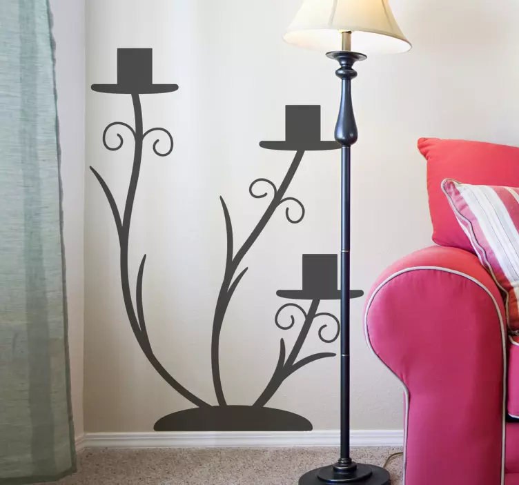 Ukrasna naljepnica elegantna cvjetna silueta - TenStickers