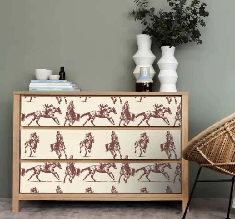 Naljepnice za namještaj motiv konjičkog uzorka - TenStickers