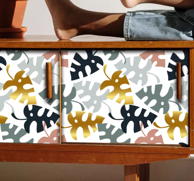 Ukrasna naljepnica odvažni uzorci lišća - TenStickers