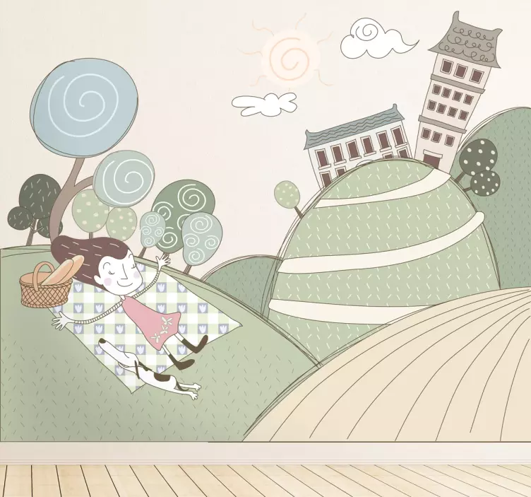 Ukrasna naljepnica piknik vesele djevojke - TenStickers